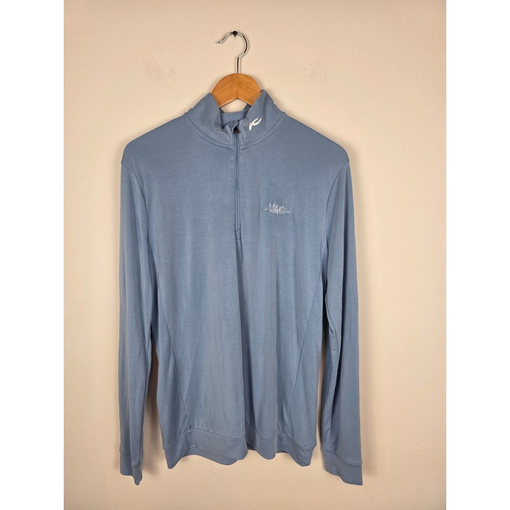 KJUS Men's Kallen‎ Half Zip Pullover Long Sleeve Athletic Top Blue 52 Large